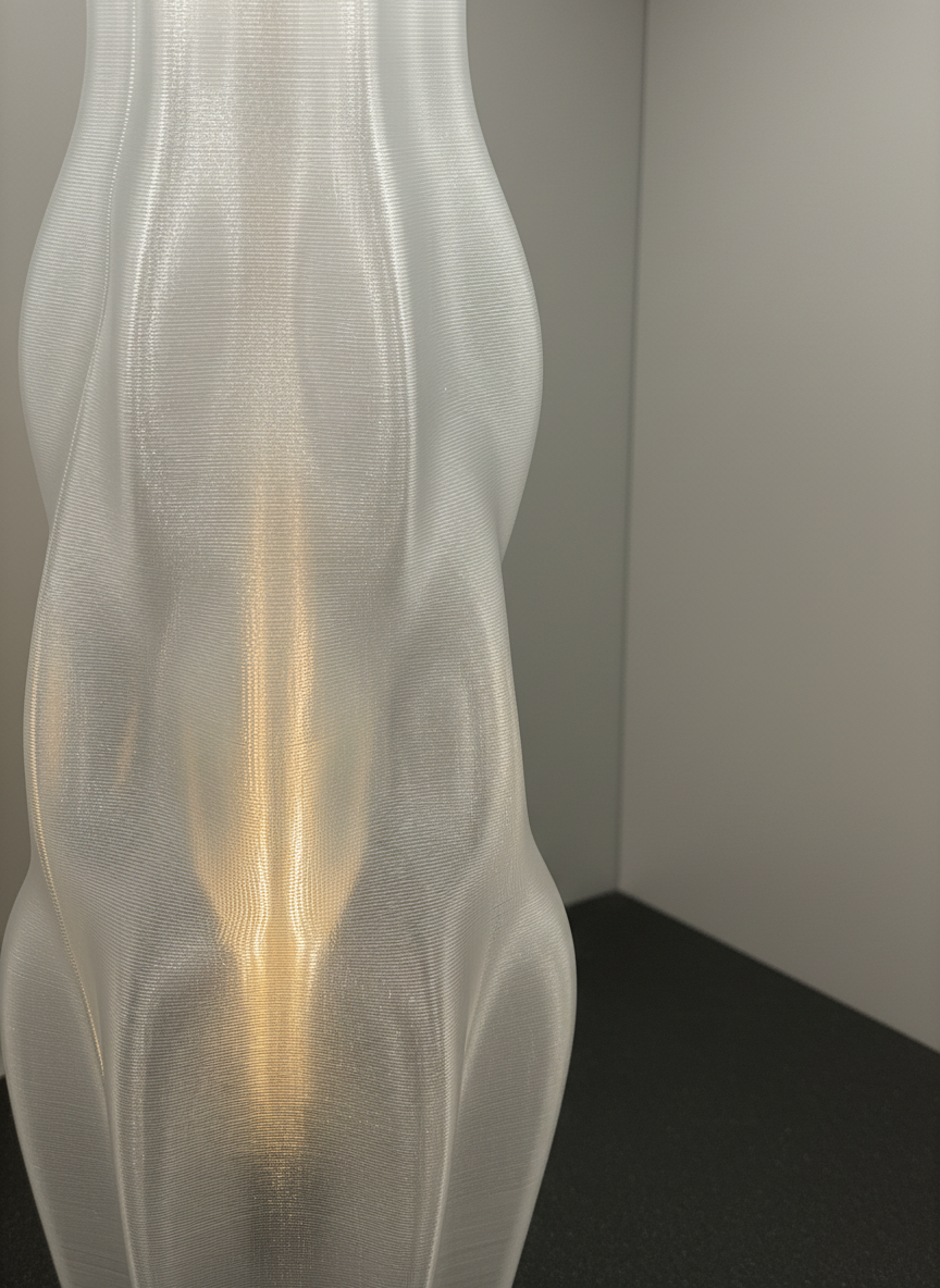 PLA for clarity and sculptural texture