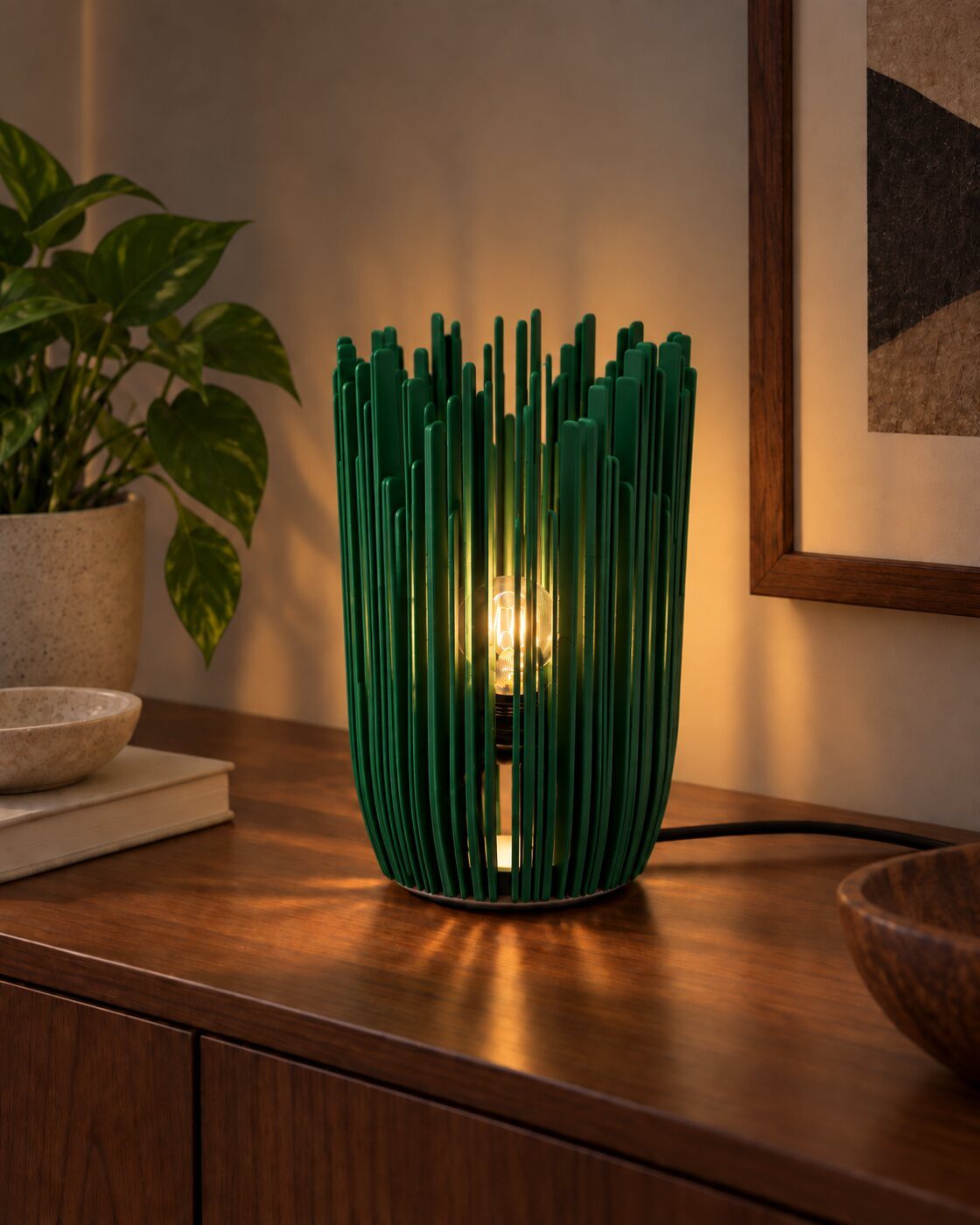 The same sideboard in the evening with EVERGREEN switched on